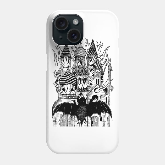 Burning Church Phone Case by fear my nerves