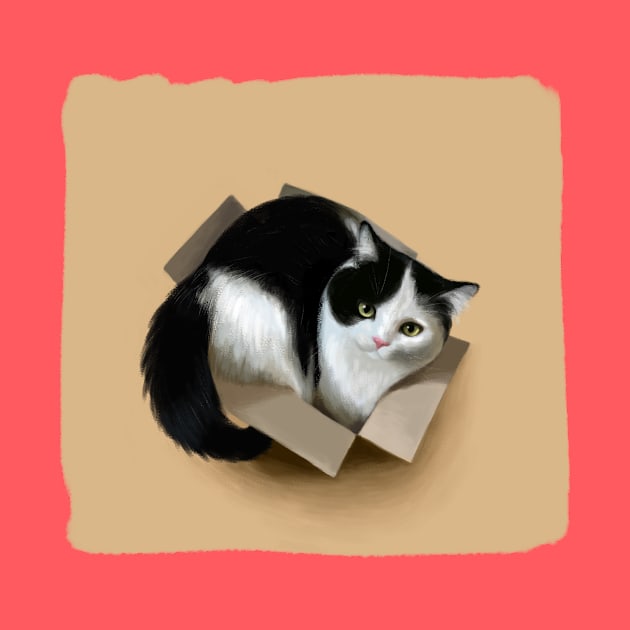 Cat in a box by Vladislava