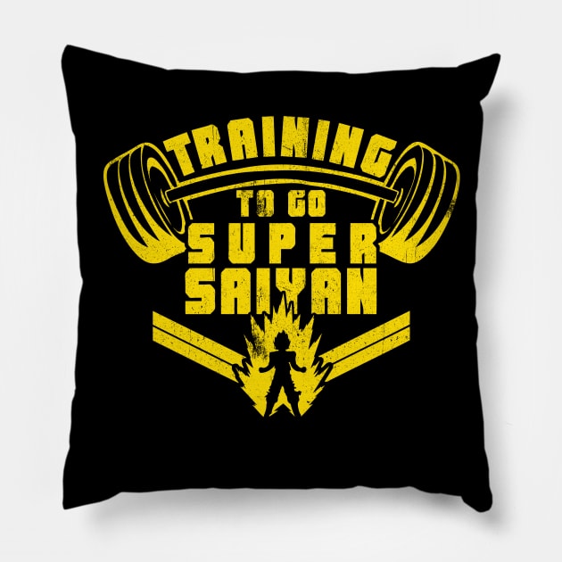 Training To Go Super Saiyan Pillow by wookiemike