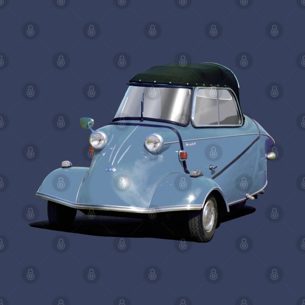 Messerschmitt bubble car in light blue by candcretro