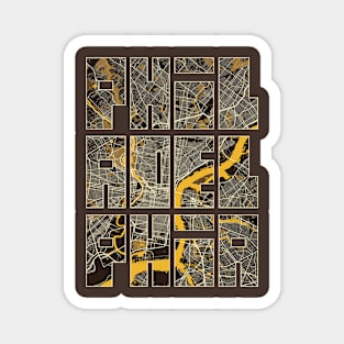 Philadelphia, Pennsylvania City Map Typography - Pastel Magnet