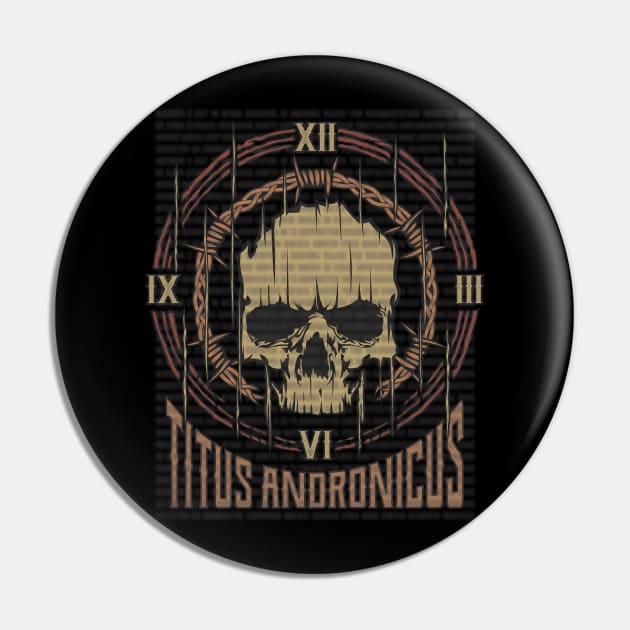 Titus Andronicus Vintage Skull Pin by darksaturday