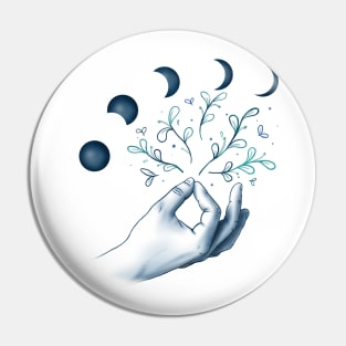 Chin Mudra & Moon Cycle Pin