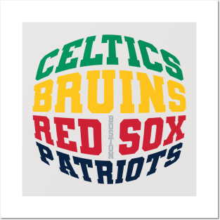 BOSTON Pro Team Logos - Wall Art Poster, 8x10 Color Photo