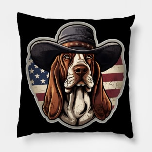 Basset Hound 4th of July Pillow