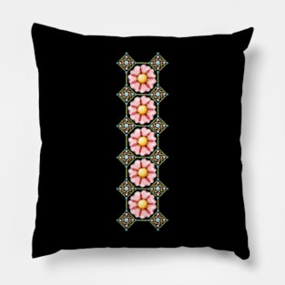 Pink Daisy Boho Pillow