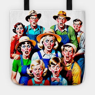 Family of stressed people from the countryside Tote