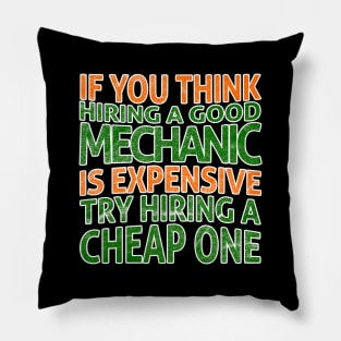 Mens Funny Mechanic Meme Quote Pillow