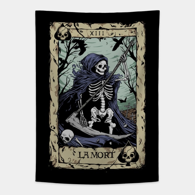 Death Card Tapestry by Deniart