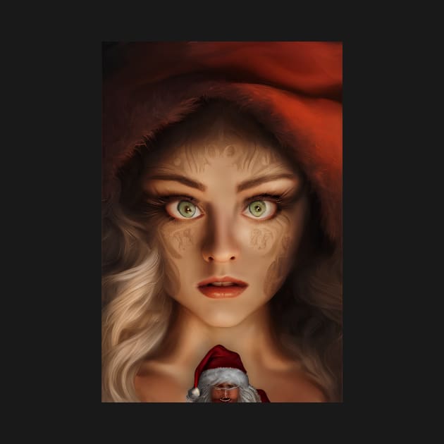 Beautiful Girl Portrait In Santa Claus Costume by AIPerfection