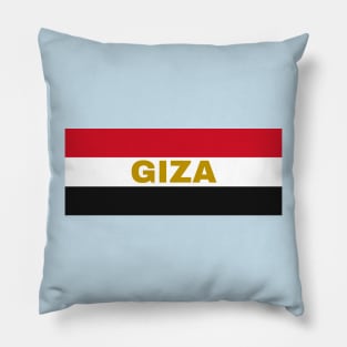 Giza City in Egyptian Flag Colors Pillow