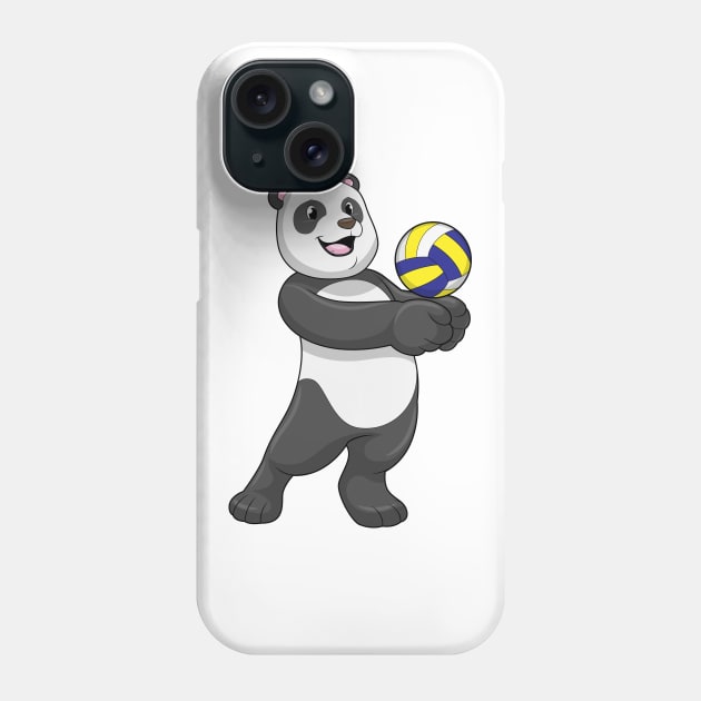 Panda as Volleyball player with Volleyball Phone Case by Markus Schnabel