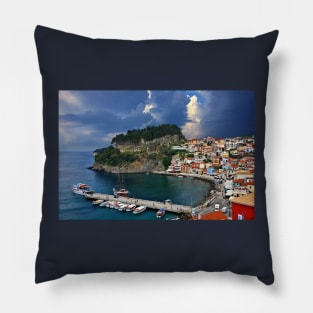 Parga town, Epirus, Greece Pillow