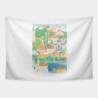 Graz Cityscape Full Tapestry