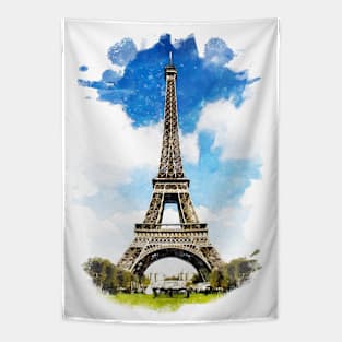 Eiffel Tower, Paris - Watercolor Artwork Tapestry