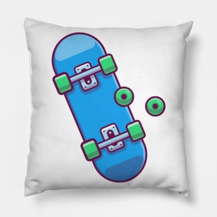 Skateboard with wheels cartoon Pillow