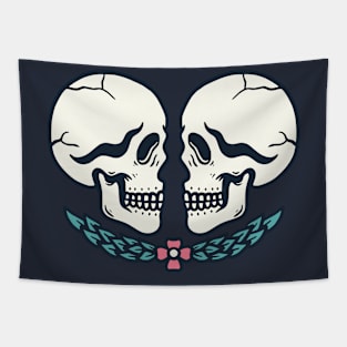 Romantic Couple Skeleton Tapestry