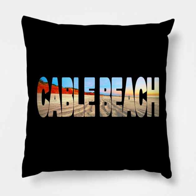 CABLE BEACH - Western Australia Sunset Glow Pillow by TouristMerch