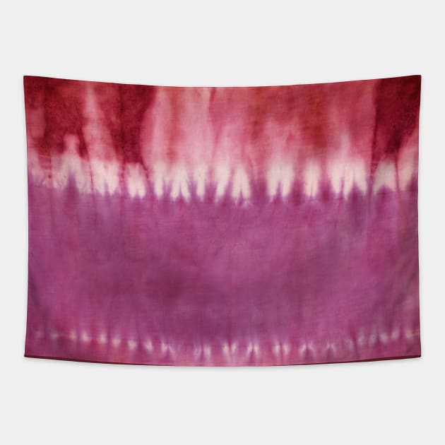 Red Bold Tie-Dye Stripes Tapestry by Carolina Díaz