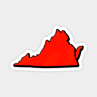 Bright Red Virginia Outline Magnet