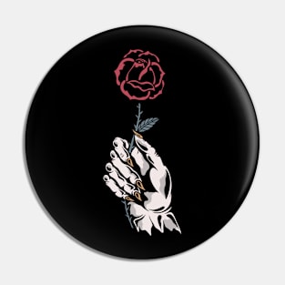 Rose and hand Pin