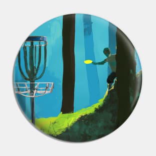 Disc Golf in a Wooded Forest Pin