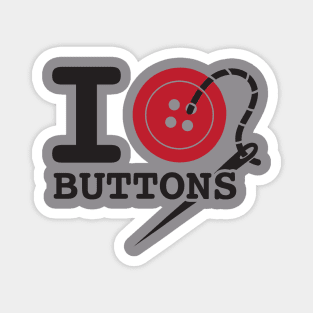 I Button Buttons - Black Text Magnet