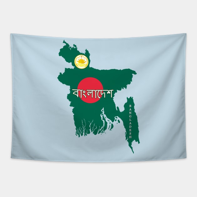 Bangladesh flag & map Tapestry by Travellers