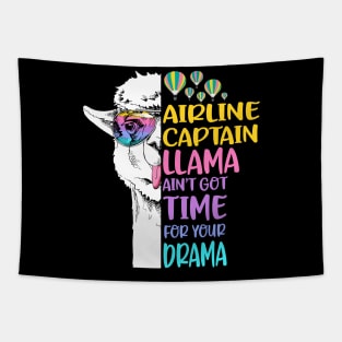 Airline Captain Llama Tapestry