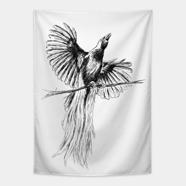 Bird Of Paradise Print Tapestry by rachelsfinelines