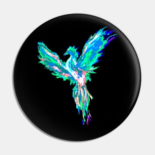 colourful blue phoenix Pin