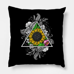 Sunflower Flower Of Life Pillow