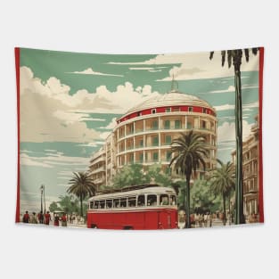 Thessaloniki Greece Tourism Vintage Poster Tapestry