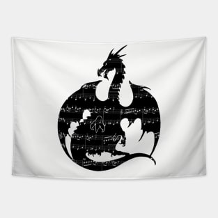 Music Dragon Silhouette Tapestry