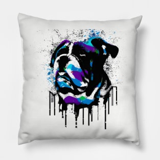 Olde English Bulldogge Spray Paint Art Pillow