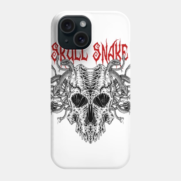 Skull Snake Phone Case by HornArt