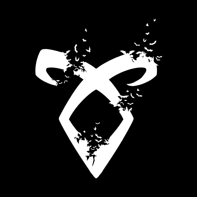 Shadowhunters / The mortal istruments - Angelic power rune with destructive bats (white) - Clary, Alec, Jace, Izzy, Magnus - Mundane by Vane22april