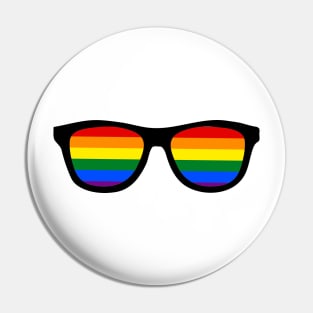 LGBT rainbow glasses Pin