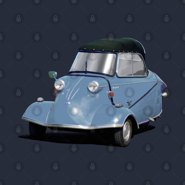 Messerschmitt bubble car in light blue by candcretro