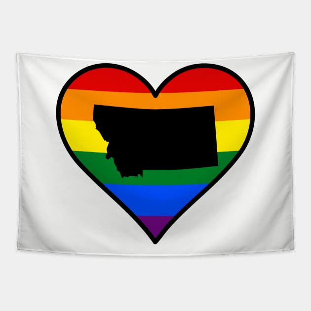 Montana Gay Pride Heart Tapestry by fearcity