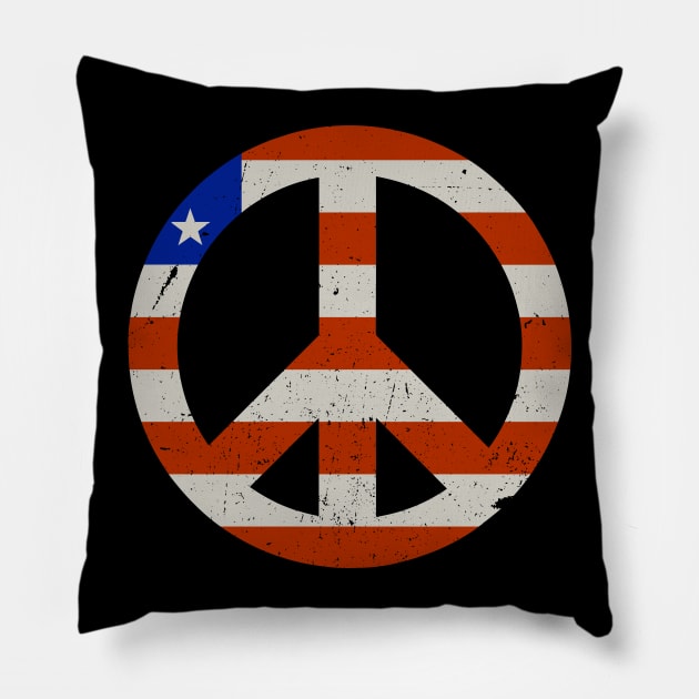 american pacific peace sign Pillow by VizRad