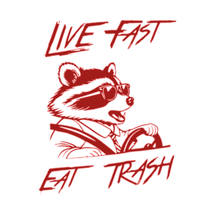 Funny Raccoon Live Fast Eat Trash Street Cats Squad T-Shirt