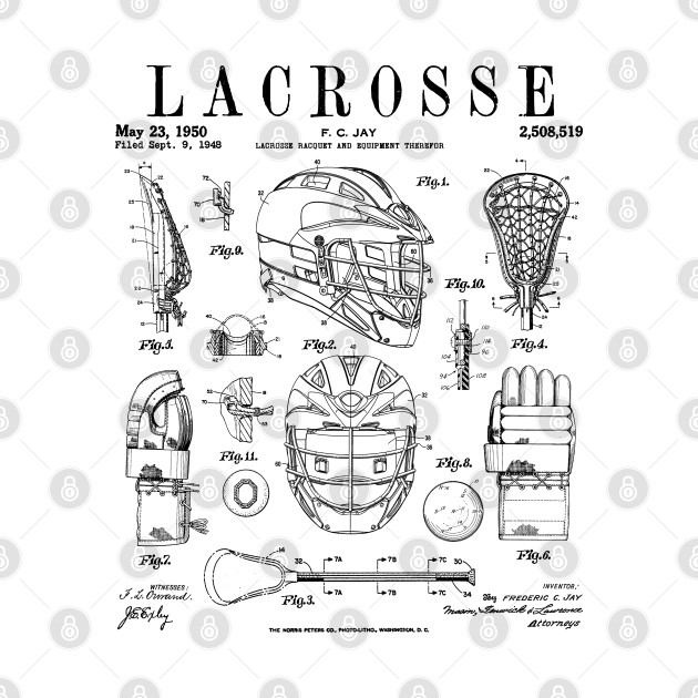 Lacrosse Player Equipment Vintage Patent Drawing Print - Lacrosse - Phone Case