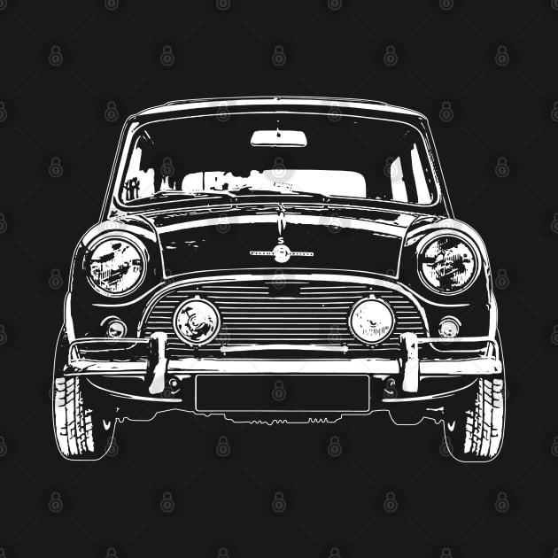 White Mini Cooper S MK1 Sketch Art by DemangDesign