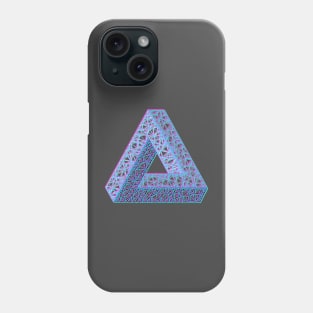 3D Penrose Triangle Magenta Cyan Phone Case