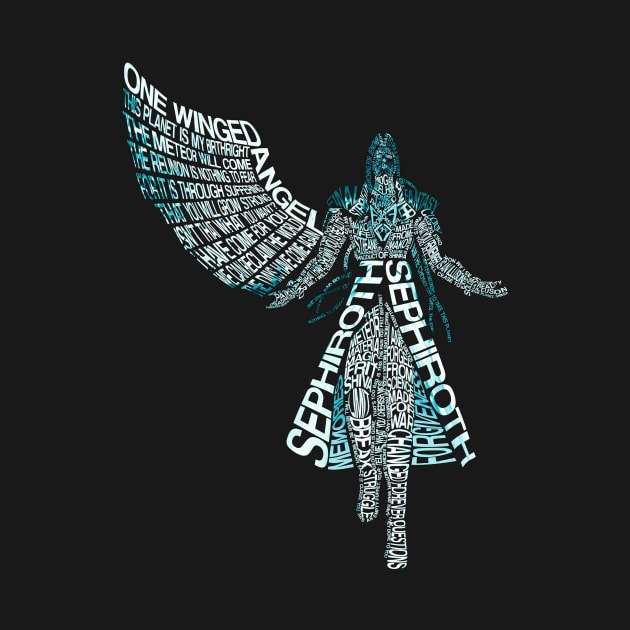 Typography One Winged Angel by SkyfrNight