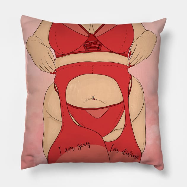 Divine Feminine Pillow by nmdrawsx