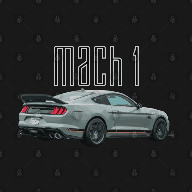 MACH 1 Mustang GT 5.0L V8 Performance Car Fighter Jet Gray Rear by cowtown_cowboy