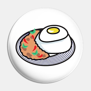 Phat kaphrao Breakfast Illustration Pin