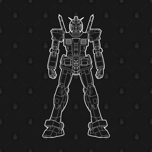 GUNDAM RX 78 2 OUTLINE LINE ART BLACK WHITE SKETCH by Gundam Artwork